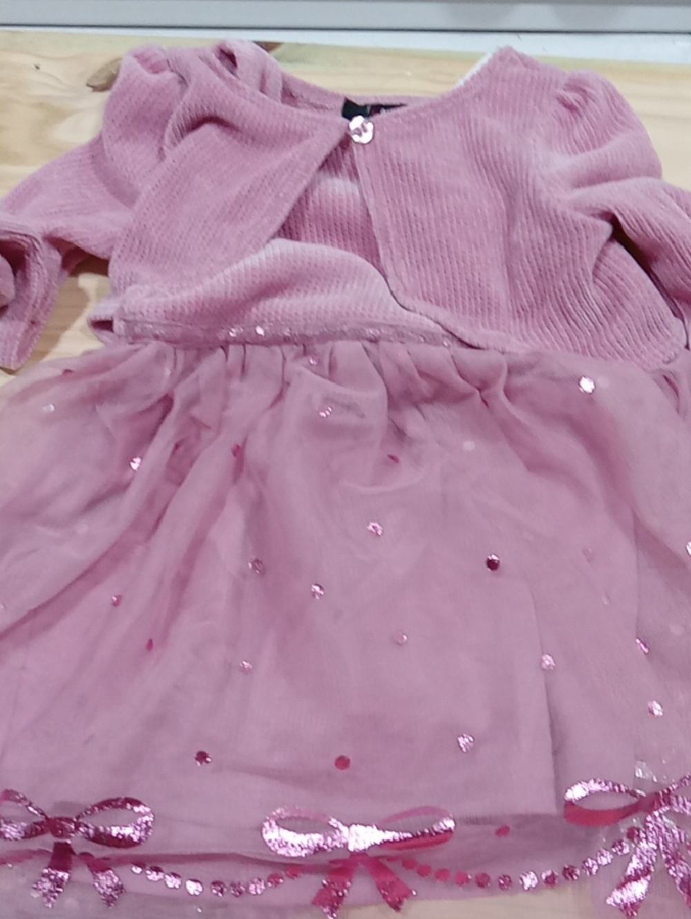 Pink Tulle Dress with Knit Bolero